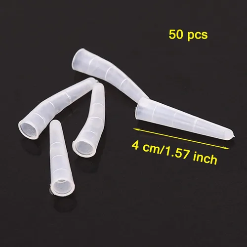 Vista 2 de EORTA 50 fundas de silicona suave para puntas de pinzas para empujador de pestañas, para proteger las puntas, transparente