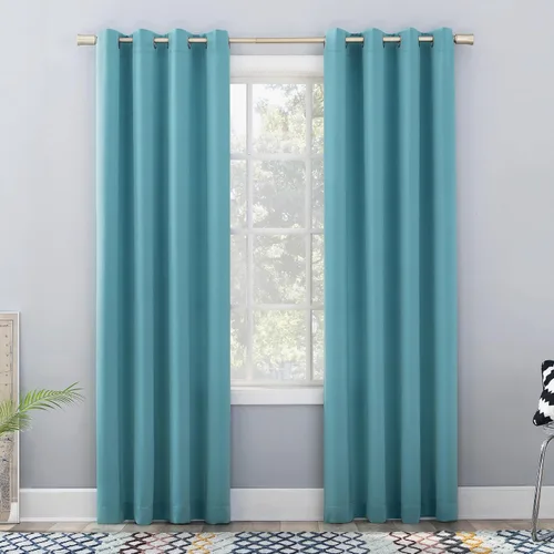 Vista 29 de Sun Zero Barrow - Juego de 2 paneles de cortinas con ojales, ahorro de energía, gris acero, 54 pulgadas de ancho x 63 pulgadas de largo (2 paneles)