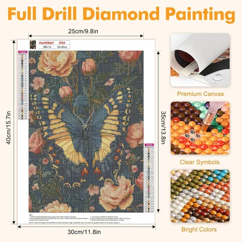 Vista 4 de NAIMOER Kits de arte de diamantes de mariposa para adultos principiantes, kit de pintura de diamante 5D, arte de gemas de taladro completo por