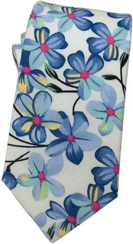 Vista 8 de Corbata de algodón floral para hombre, corbata delgada impresa de 2.56'' 01-Bean Pasta Rosa
