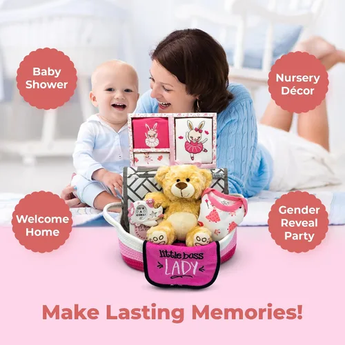 Vista 6 de Welcome Home Precious Baby Gift Set Set de regalo para bebé recién nacida con artículos esenciales para bebés Regalo para futuras mamás