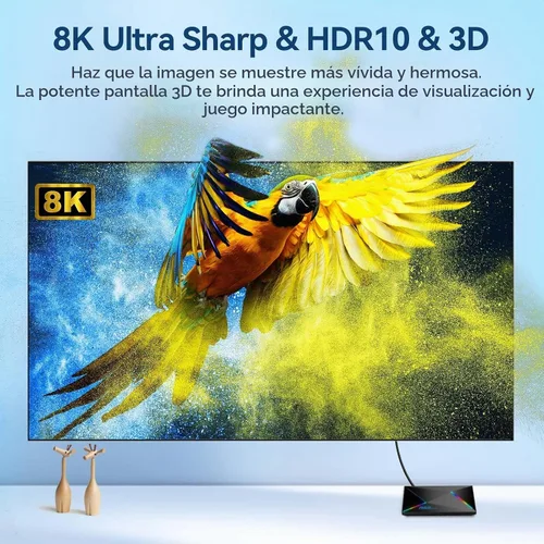 Vista 6 de EASYTONE Caja de TV Android 14.0 2026, 4GB RAM 32GB ROM Android 14 TV Box 4K 8K WIFI6 1000M Ethernet Smart TV Cajas HDR10 R69 Plus H728 Octa-core TV