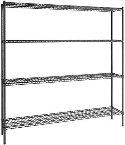 Vista 223 de Kit de 4 estantes de epoxi verde NSF de 21 x 72 pulgadas con postes de 86 pulgadas, estantería de almacenamiento resistente, kit de estantería