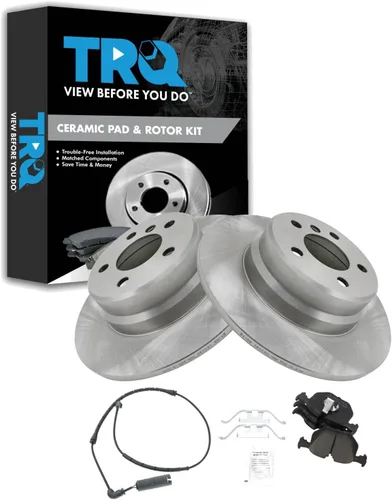 Vista 39 de TRQ Juego de pastillas de freno y rotor de cerámica trasera compatible con Honda Accord V6 1998-02 3.0L con frenos de disco traseros 02-06 Acura RSX