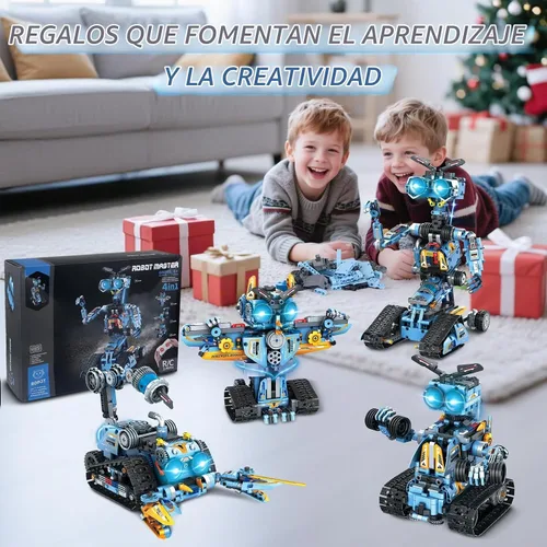 Vista 7 de OKKIDY Juguetes de construcción de robot para niños, 4 en 1 recargable con control remoto RC robótica STEM Kit de bloques de construcción RC