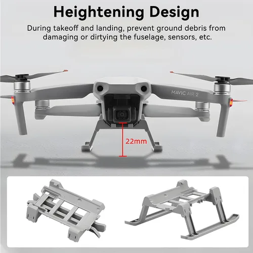 Vista 3 de Tren de aterrizaje Air 2/2S plegable de liberación rápida para DJI Mavic Air 2/2S Accesorios de dron