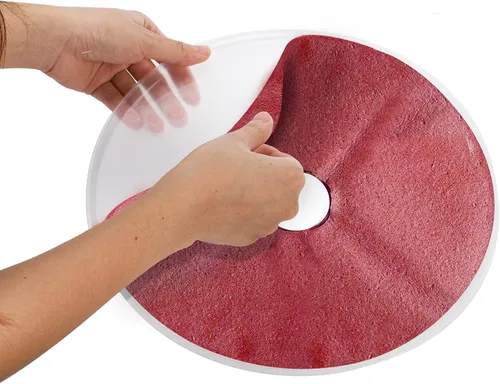 Vista 3 de ZOOFOX Paquete de 6 hojas de rollos de frutas, hojas redondas de plástico deshidratador con bordes, alfombrillas reutilizables para secadora