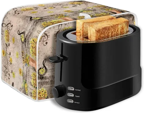 Vista 7 de Fundas decorativas para tostadora de notas musicales otoñales de 2 rebanadas para electrodomésticos de cocina pequeños, cubierta reversible