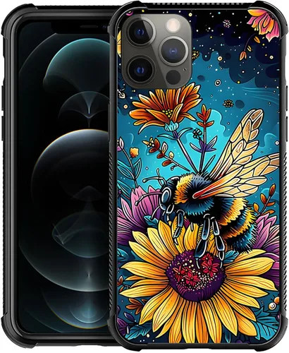 Vista 17 de ZHEGAILIAN Funda compatible con iPhone 12 Mini, fundas de cristal de color caballo de baile, parte trasera de vidrio templado+funda protectora