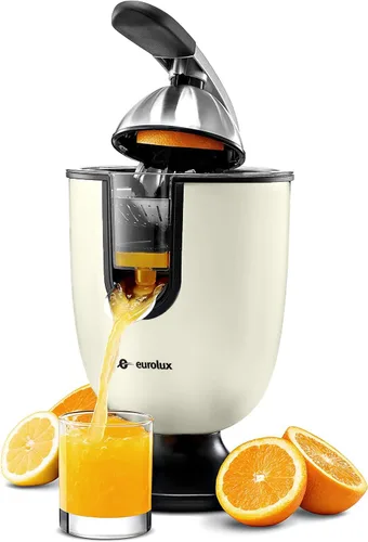 Vista 5 de Eurolux Exprimidor eléctrico de naranja Exprimidor de cítricos profesional de acero inoxidable con mango de agarre suave para exprimir sin