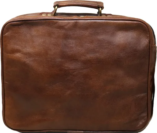 Vista 6 de 13 "bolso de mensajero de cuero Tablet compatible con el caso del ipad maletín de oficina regalo para los hombres bolso de hombro angustiado, Marrón