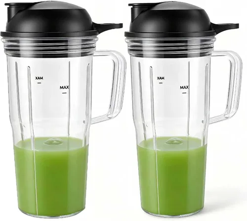 Vista 10 de Frasco personal de repuesto para exprimidor de 24 onzas con tapa para llevar, compatible con Nutribullet Ultra Plus+ Sistema de cocina compacto