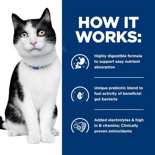Vista 6 de Hill's Prescription Diet i/d Digestive Care with Chicken Wet Cat Food, dieta veterinaria, latas de 5.5 onzas, paquete de 24