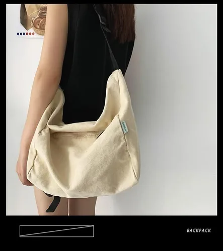 Vista 5 de Bolso cruzado de lona estilo bohemio estético para mujeres y niñas Y2k Harajuku Grunge bolso de hombro grande retro