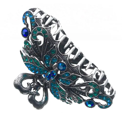 Vista 6 de Fashion & Lifestyle Pinza de mandíbula grande de aleación de metal para mujeres y niñas, pinza bastante fuerte, pasador antideslizante, agarre hacia