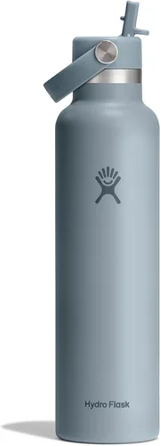 Vista 12 de Hydro Flask Botella de agua – Acero inoxidable aislado – Tapa flexible con pajita de boca estándar, antiderrames, a prueba de fugas y recargable
