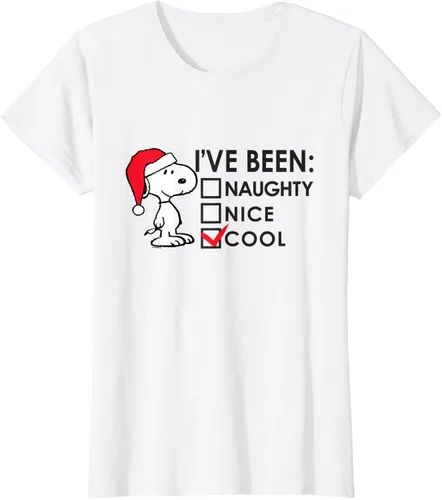 Vista 23 de Peanuts - Camiseta de Navidad fresca de Snoopy, Azul Blanco