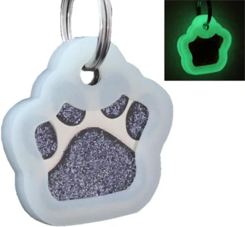 Vista 16 de Etiquetas de identificación de mascotas de acero inoxidable grabadas con láser, personalizadas para perros y gatos, etiqueta redonda de hueso