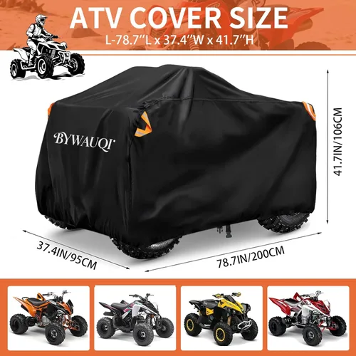 Vista 5 de Funda impermeable para cuatrimoto de 4 ruedas, resistente al polvo, anti rayos UV, resistente al viento, para todo tipo de clima