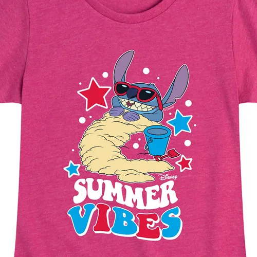 Vista 3 de Disney - Lilo & Stitch - Summer Vibes - Camiseta estampada de manga corta para niñas pequeñas y jóvenes