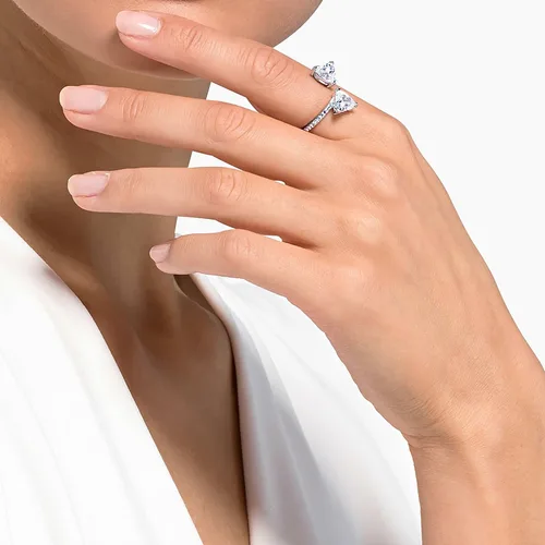 Vista 5 de Swarovski Attract Soul - Anillo chapado en rodio, diseño de corazón