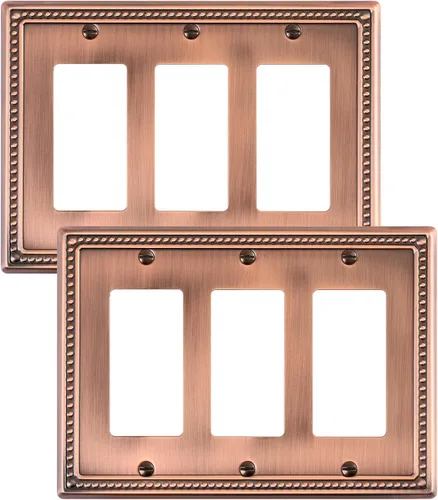 Vista 24 de Paquete de 2 cubiertas de placa de interruptor de luz de doble palanca, cubiertas decorativas de placa de doble interruptor Pearls, placa de pared
