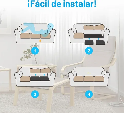 Vista 6 de 3 soportes de asiento de muebles de 20 x 20 pulgadas, espuma de alta densidad para sofá, sofá biplaza, silla, mar caído 3 PZAS