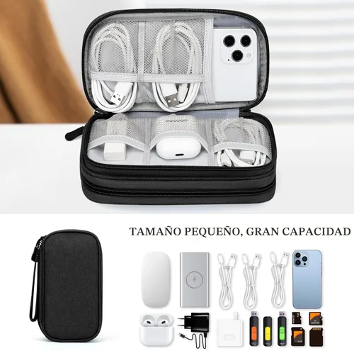 Vista 6 de FYY Organizador electrónico, organizador de cables de viaje, bolsa organizadora de cables electrónicos, funda de transporte, portátil, impermeable
