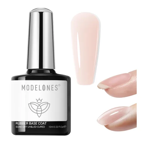 Vista 12 de modelones Base de goma y capa superior de gel para uñas débiles curado en U Transparente
