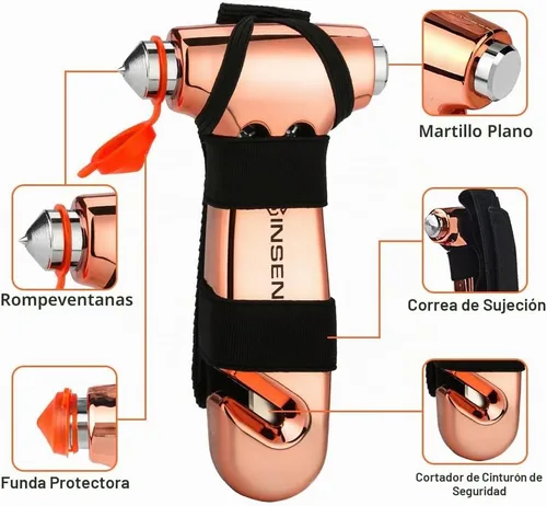 Vista 2 de SINSEN - Cortador de cinturón de seguridad para automóvil, herramienta de emergencia para romper vidrio, kit de escape de martillo de seguridad, 3