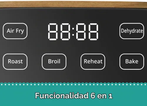Vista 5 de Freidora de aire digital de 5.8 cuartos de galón con ventana, freidora de aire de tamaño familiar grande, 1500 W de alta potencia, 6 funciones