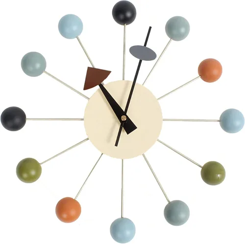Vista 10 de SHISEDECO Reloj asterisco moderno en negro, sin tictac, diseño retro de mediados de siglo, reloj de cuarzo de pared silencioso decorativo