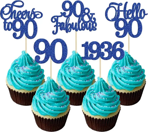 Vista 55 de Gyufise Paquete de 24 adornos negros para cupcakes de 10.º cumpleaños con purpurina negra 10 Ten Hello 10 Dights dobles desde 2015 para decoraciones