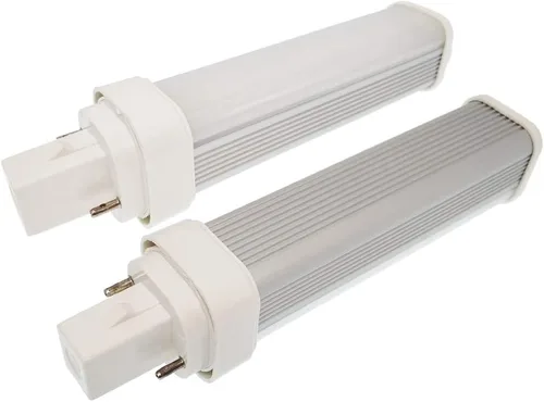 Vista 2 de 2 piezas G24d 2Pin 7W 5.7 pulgadas CFL 2U PL-C 13 W Horizontal LED de repuesto giratorio PL horizontal empotrable techo equivalente