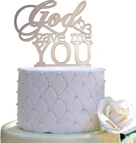 Vista 7 de Decoración para tartas de boda God Gave Me You (negro)
