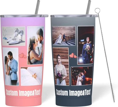 Vista 10 de Vaso personalizado personalizado con foto texto imagen regalo en el día del padre, cumpleaños para papá, marido, abuelo, taza de café aislada