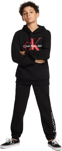 Vista 2 de Calvin Klein Pantalones deportivos de forro polar para niños, cierre de cordón