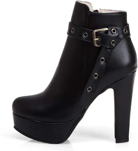 Vista 65 de Scaoruki Zapatos de otoño de moda para mujer, botines de tacón de bloque