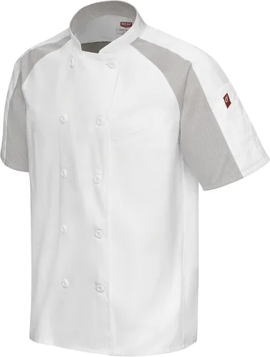 Vista 3 de Red Kap Abrigo de chef raglán Airflow para hombre con Oilblok