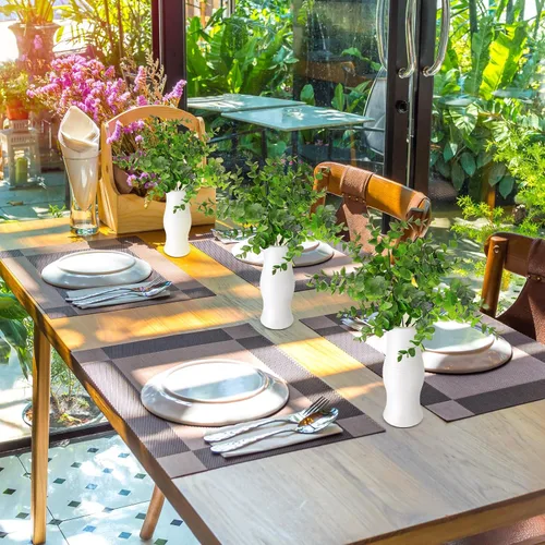 Vista 7 de Didaey Paquete de 10 jarrones de plástico compuesto a granel, pequeños jarrones florales bohemios para ramo de flores secas, centros de mesa