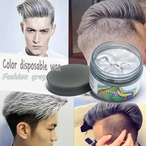 Vista 2 de Cera temporal de color gris para el cabello, color natural en aerosol lavable para niños, mujeres y hombres, para cabello con luz oscura, cosplay