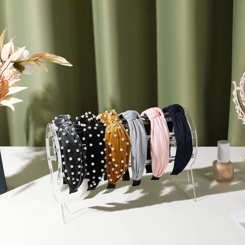 Vista 7 de LOVNFC Diademas para Mujeres 6 Piezas Bandas para la Cabeza Anudadas Antideslizantes de Moda para mujeres Niñas Anchas Nudo Superior Turbante Bandas