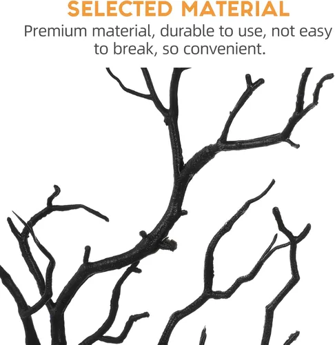 Vista 6 de SEWACC 4 ramas de árbol secas de cornamenta artificial, ramas de plástico con forma de asta de 13.76 pulgadas, ramitas decorativas para plantas