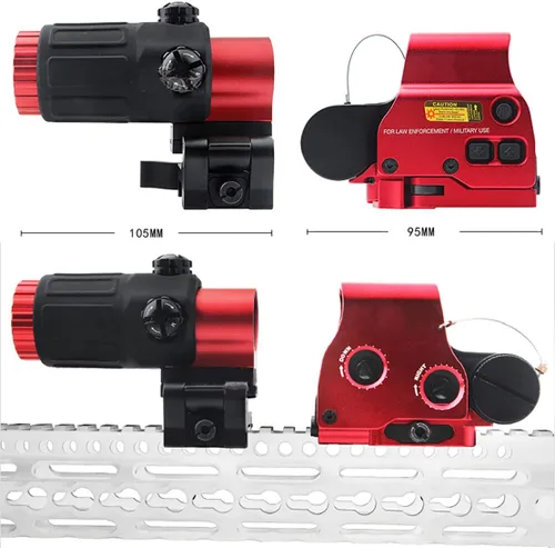 Vista 6 de 558+G33 - Mira híbrida holográfica óptica con lupa G33, mira refleja de punto verde/rojo 558 + combo de lupa G33 3X, multiplicador de liberación