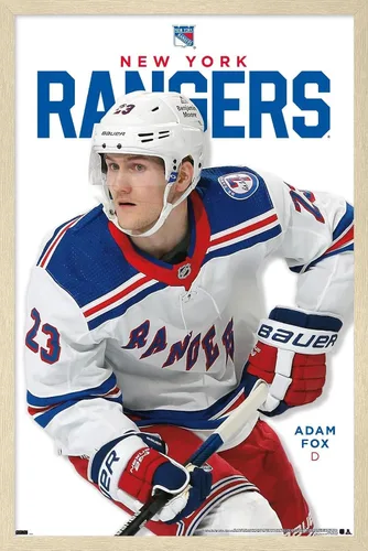 Vista 7 de Trends International NHL New York Rangers - Póster de pared de la serie 23 de Adam Fox, 22.4 pulgadas de largo x 14.7 pulgadas, versión enmarcada