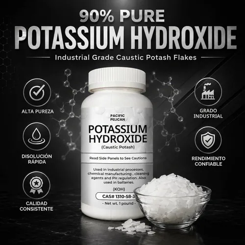 Vista 2 de Hidróxido de potasio (potasa cáustica) (KOH) - Química