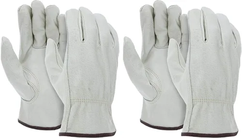 Vista 8 de ATERET 12 pares de guantes de trabajo de cuero vacuno resistentes y duraderos tamaño pequeño Guantes para conductores para conducción de camiones