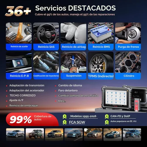 Vista 5 de Autel MaxiSys MS906 Pro-TS Escáner, actualización de herramienta de escaneo MS906PRO-TS 2026 MS906MAX MS906 PRO MP900BT, funciones TPMS superiores