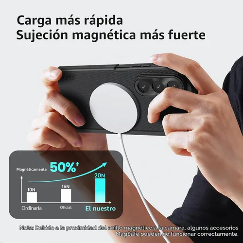 Vista 2 de Nillkin - Funda magnética para Samsung Galaxy Z Fold 7, compatible con MagSafe, protección de bisagra, protector de pantalla HD, textura mate