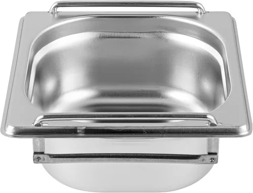 Vista 14 de Restaurantware Met Lux - Bandeja de mesa de vapor de 7 x 6.4 x 2.5 pulgadas, 1 sexto sartén de hotel, bandeja de acero inoxidable plateado profundo